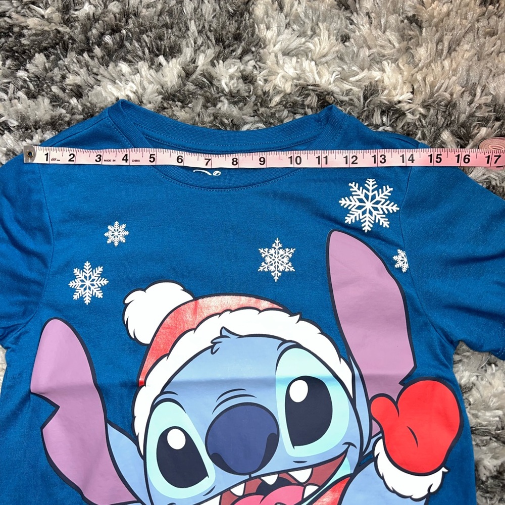 Disney Stitch Christmas Graphic Short Sleeve T-Shirt - Picture 4 of 7